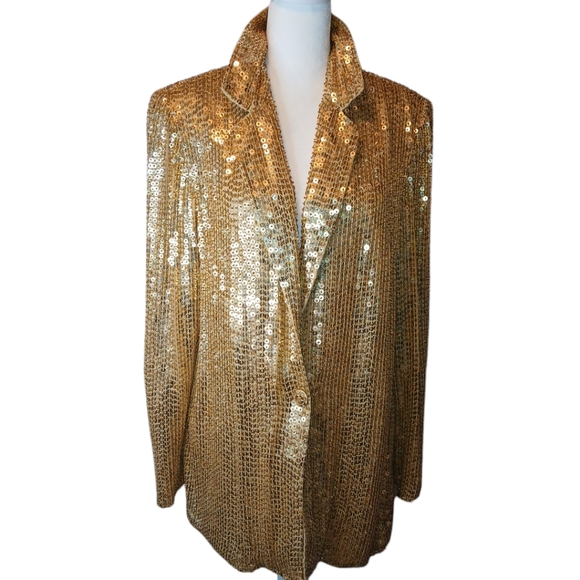 Lew Magram Collection New York Vintage 80s sequen jacket  size L. Gorgeous! - Picture 1 of 8